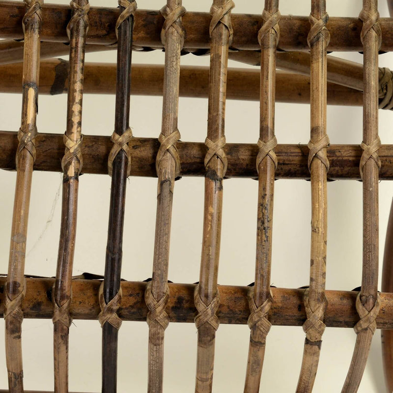 Poltrona da Giardino in Rattan 86x68H82cm con Poggiapiedi Marrone