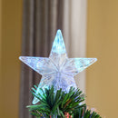 Albero di Natale Artificiale 120 cm 130 Rami in Fibra Ottica e PVC e 16 luci LED 