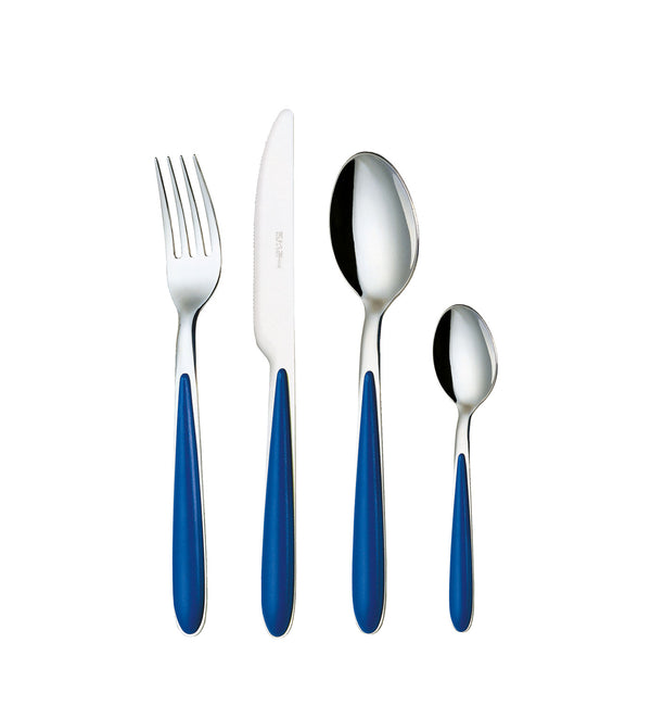 acquista Servizio Set di Posate 24 Pezzi in Acciaio Eme Caribe Blu 55