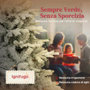 Albero di Natale Innevato Alto 180 cm con 1207 Rami Realistici e Base in Metallo Pieghevole Verde e Bianco      