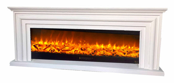 Cheminée électrique au sol avec effet flamme 200x33x83 cm 1500W Sined Merapi Blanc online