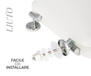 Copriwater Universale 35,8x46 cm in MDF Cerniere in Metallo Cromato Liuto Bianco Lucido