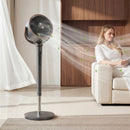 Ventilatore a Piantana 35,5x32,5x116,5 cm a 12 Velocità con Telecomando Timer 12h e Altezza Regolabile Grigio      