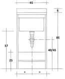 Mobile Lavatoio 45x50x85cm Anta Asse in Legno Montegrappa Marella Bianco Destra