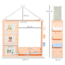Casetta Portagiochi 128x34x155 cm con Contenitori e Appendiabiti Arancione