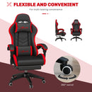 Sedia da Gaming Altezza Regolabile e Schienale Reclinabile 65x65x121-129 cm Nero e Rosso   