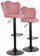Set 2 Tabourets 38x38x60/80 cm en Velours Base Noir Poudré