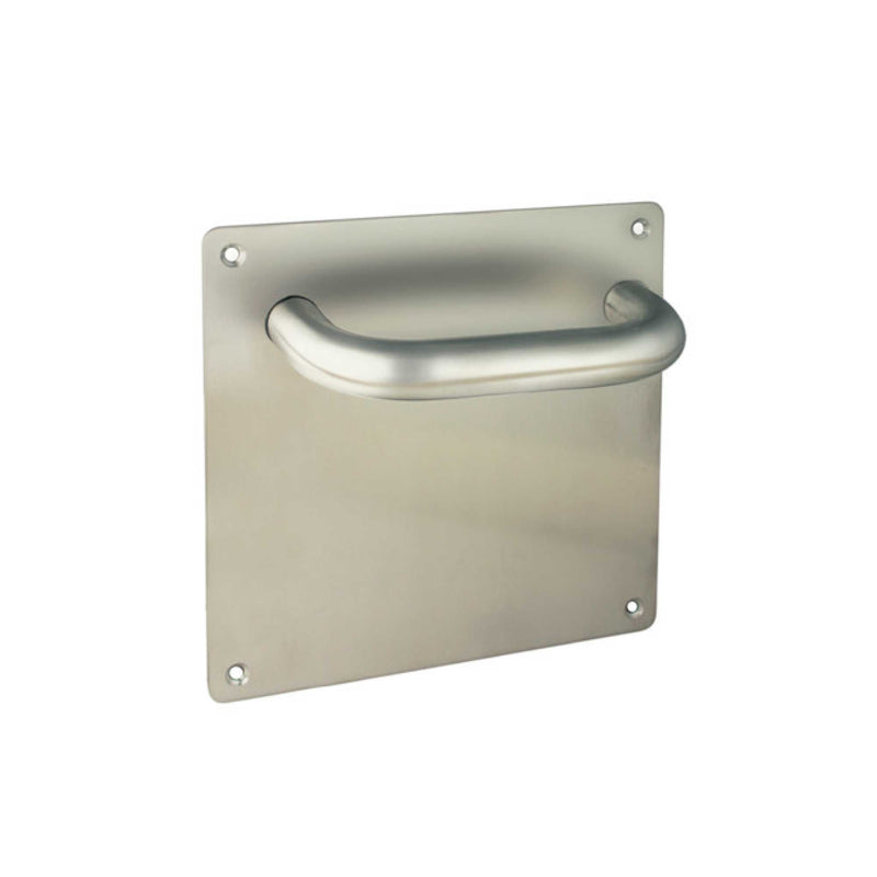 Maniglie Fisse ad u con Piastra 17 x 17 cm Acciaio Inossidabile Nichel Satinato Set di 2 Emuca