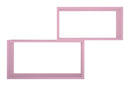 Set 2 Mensole Cubo da Parete Rettangolare in Fibra di Legno Bislungo Rosa Blush
