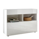 Credenza Mobile Soggiorno 1 Anta 2 Vani 111x42x82 cm TFT Akira Bianco Lucido