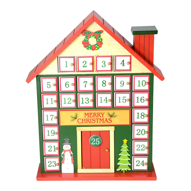 Calendario dell'Avvento in Legno con numeri bianchi cm 29x9xh39,5