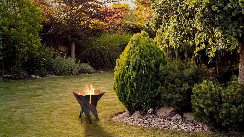 Braciere da Esterno a Legna in Acciaio 55x55x50 cm Flig Austin Basket Nero