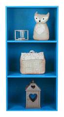 Libreria Modulare 3 Ripiani 40x29,5x80 cm in Pannello Truciolare Blu