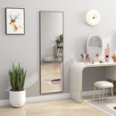 Specchio a Figura Intera da Terra o a Parete 50x2x161,5 cm in Metallo e Lega di Alluminio Nero   