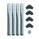 Kit 4 Gambe per Tavolo Regolabili Ø6x71/73 cm in Acciaio Cromato Emuca