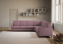 Divano Angolare 7 Posti 281x281x85 cm Karay in Tessuto Prugna