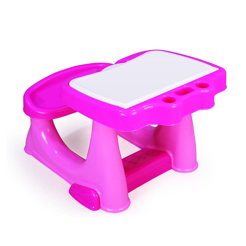 Primo Banco Scuola Rosa con vano per la Cancelleria per Bambini