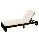 Lettino Prendisole da Giardino in Polyrattan 191x71x75cm Adila Noce