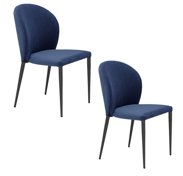 Set 2 sedie Imbottite 45x58x86,5 cm In Tessuto Tiffany Ghibili Lux Blu Notte acquista