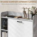 Scarpiera Slim Capacità 15 Scarpe 83x24x90,5 cm con 2 Cassetti Ribaltabili e 3 Vani Aperti Grigio      
