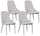 Lot de 4 Chaises 47x45x46 cm en Similicuir Gris Indoor