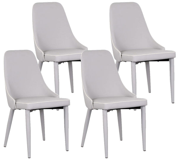 Lot de 4 Chaises 47x45x46 cm en Similicuir Gris Indoor acquista