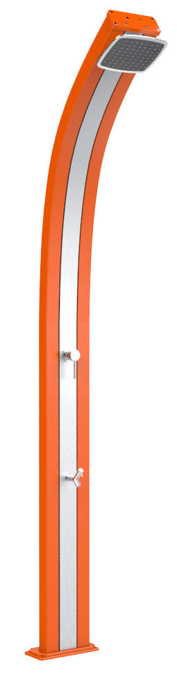 sconto Doccia da Esterno Giardino Miscelatore e Lavapiedi Arkema Spring Fascia Inox Arancio