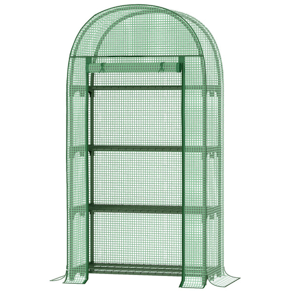 Serre de jardin avec étagères 80x49x160 cm en métal vert prezzo