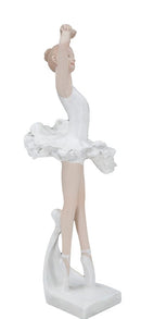 Ballerina Dicy 8x8x23 cm in Resina Bianco