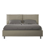 Letto Matrimoniale con Alzata Comoda Imbottito in Similpelle Antea Cappuccino Varie Misure