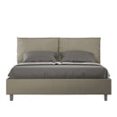 Letto Matrimoniale con Alzata Comoda Imbottito in Similpelle Antea Cappuccino Varie Misure