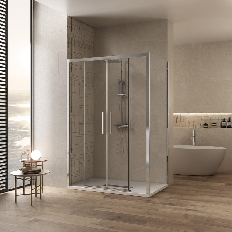 Box Doccia Angolare 2 Ante Scorrevoli in Cristallo Trasparente 6mm H195 Bonussi Eliane Varie Misure