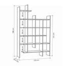 Libreria 6 Ripiani 122x25,5x188 cm in MDF Manco Antracite