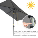 Ombrellone da Giardino 2x3 m Palo Ø38 mm in Alluminio e Poliestere Grigio