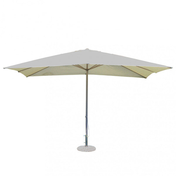 sconto Parasol de jardin Mercurio 3x3m en acier gris tourterelle et toile beige