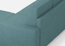 Divano 3 Posti con Pouf 208x155x85 cm Sakar in Tessuto Petrolio