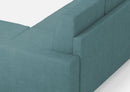 Divano 2 Posti con Pouf 168x145x85 cm Sakar in Tessuto Petrolio