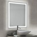 Specchio da Bagno Hercules con Illuminazione Led Frontale e Decorativa Alluminio e Vetro Emuca