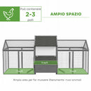 Pollaio per Galline da Esterno con Nido per Cova Tetto Impermeabile Configurabile Grigio      
