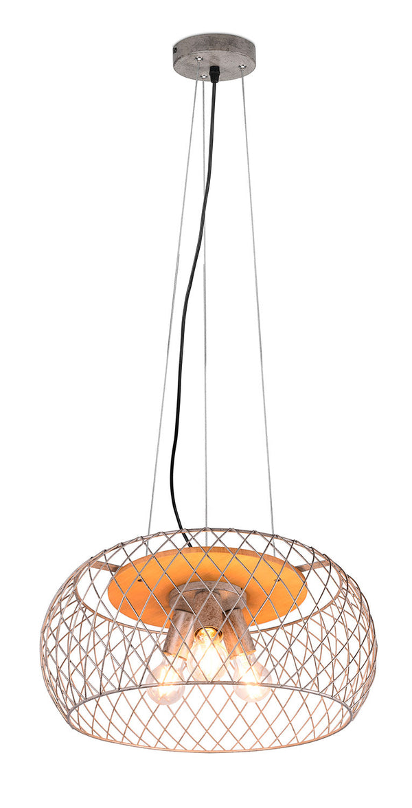 sconto Lampada a Sospensione da Interno Attacco E27 in Metallo Nichel Satinato