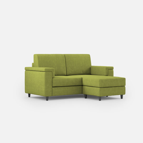 prezzo Divano 2 Posti con Pouf 168x145x85 cm Marrak in Tessuto Verde