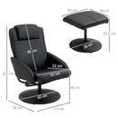 Poltrona Relax Reclinabile 71x78x101 cm con Poggiapiedi Nera