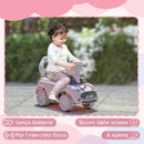Macchina Cavalcabile per Bambini 18-36 Mesi 53x25x35 cm a Spinta Manuale con Clacson e Volante Funzionante in PP Rosa      