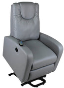 Poltrona Alzapersona Vibromassaggio Elettrica 1 Motore in Similpelle Vandi Grigia