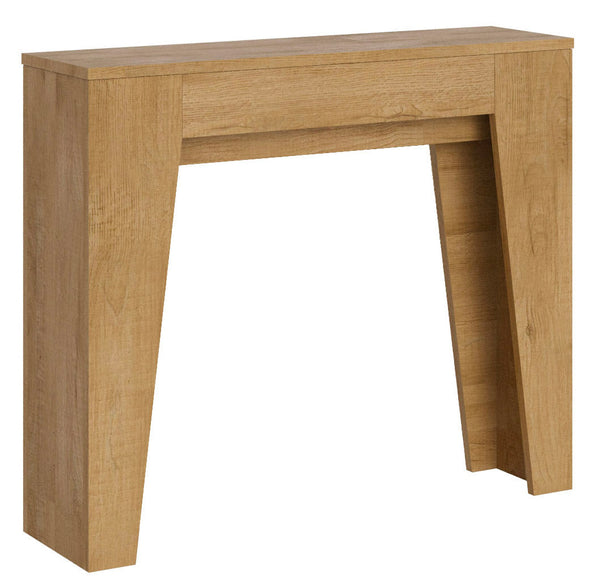 prezzo Console Extensible 90x25/181 cm Panneaux Mélamine Chêne Nature Étroit