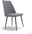 Set 2 sedie Imbottite 48x58x92 cm In Tessuto Enjoy Lux  Alexia Grigio Chiaro