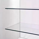 Bancone Espositore 120x90x60 cm per Negozio con Vetrina Ripiani in Vetro Bianco Brillante