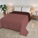 Trapuntino Estivo Double Face Effetto Water Washed in Poliestere Corallo e Bordeaux Varie Misure