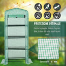 Serra da Giardino per Piante con 4 Ripiani in PE 70x50x160 cm Verde 