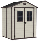 Casetta da Giardino Porta Attrezzi 185x152x226 cm con 2 Finestre in Resina Keter Manor 6x5 Beige